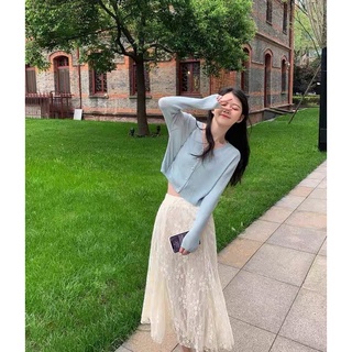 Áo khoác cardigan len mỏng cài khuy