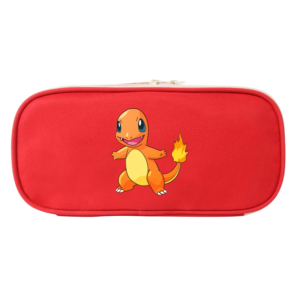 Bóp Viết Vải Canvas Đa Năng In Hình Hoạt Họa Pokemon Pikachu Squirtle Cho Bé