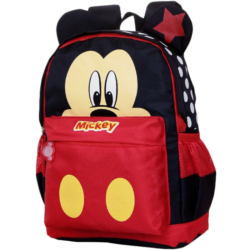 Mickey School Bag for Kids Boys Girls Cartoon Book Zipper High Capacity