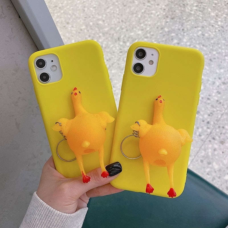 Ốp Điện Thoại Mềm Hình Gà Đẻ Trứng 3d Giảm Căng Thẳng Cho Iphone 5 5s 5se 6 6s 7 8 Plus X Xs Max Xr 11 Pro Max 12