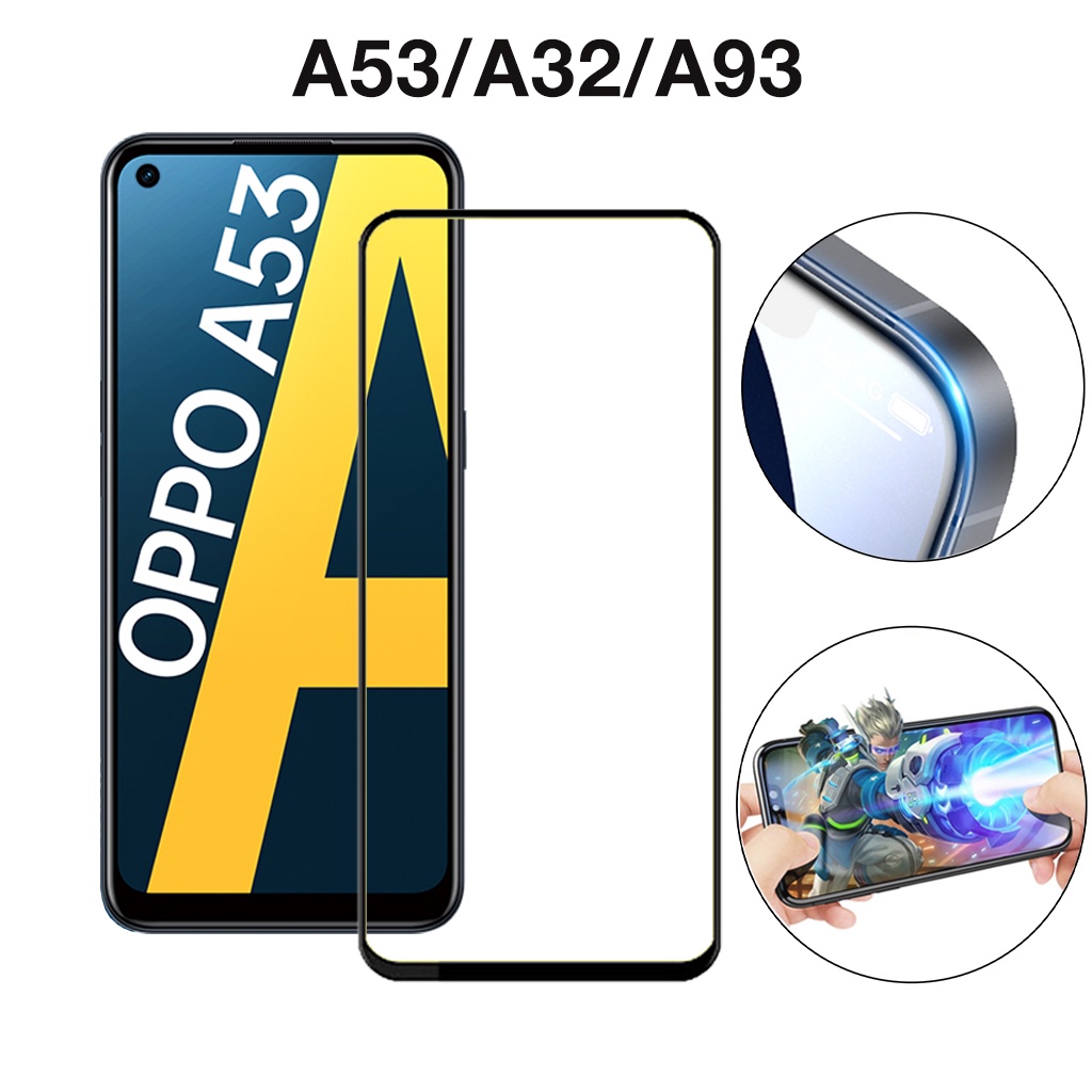 Kính Cường lực Oppo A53 A32 A93 full màn cao cấp chống trầy xước màn tặng kèm khăn lau màn hình Kính [9D]