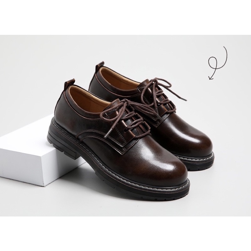 Giày nữ da bò thật vintage cao cấp handmade