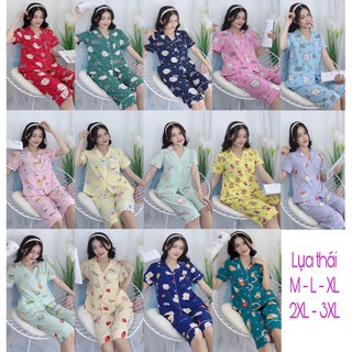 Bộ ngủ quần lửng lụa thái bigsize 45-75kg