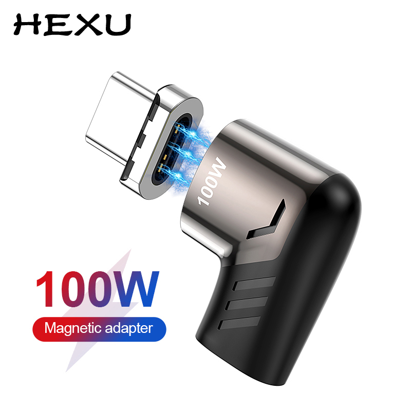 Đầu Nối Sạc Nhanh Có Nam Châm Hexu 5a Pd 100w Type C Cho Macbook Pro Usb C Qc4.0 3.0