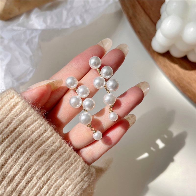 Khuyên Tai Đính Hạt Ngọc Trai Phong Cách Hàn Quốc Thời Trang Cho Nữ