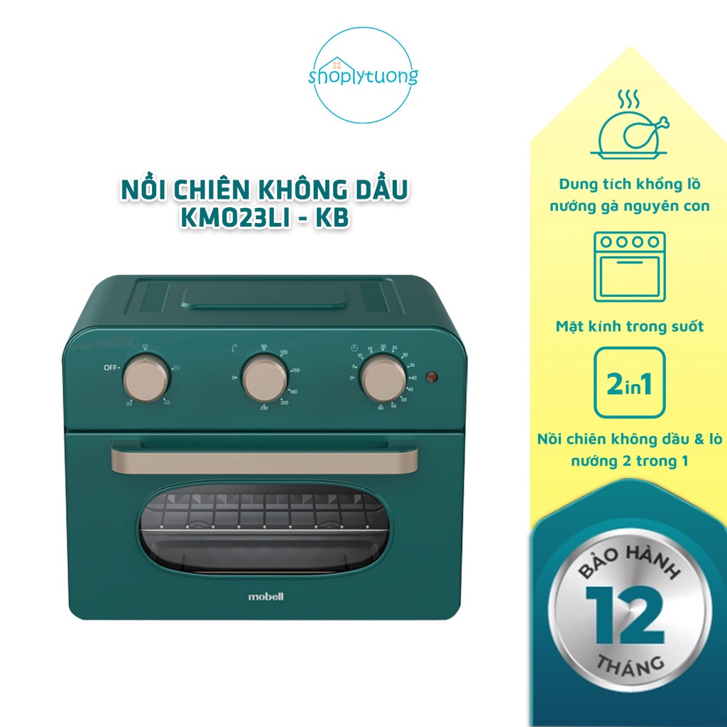 Nồi Chiên Không Dầu Lò Nướng 2in1 mobell KMO23LI-KM Dung Tích 20L Xiên Quay Nướng Đa Chức Năng