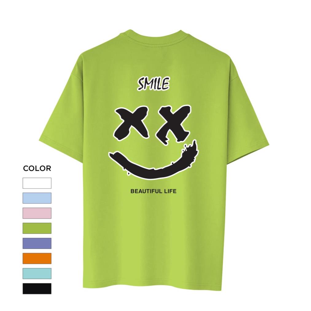 áo thun nam nữ SMILE-UNISEX,vải thun cotton (V84)
