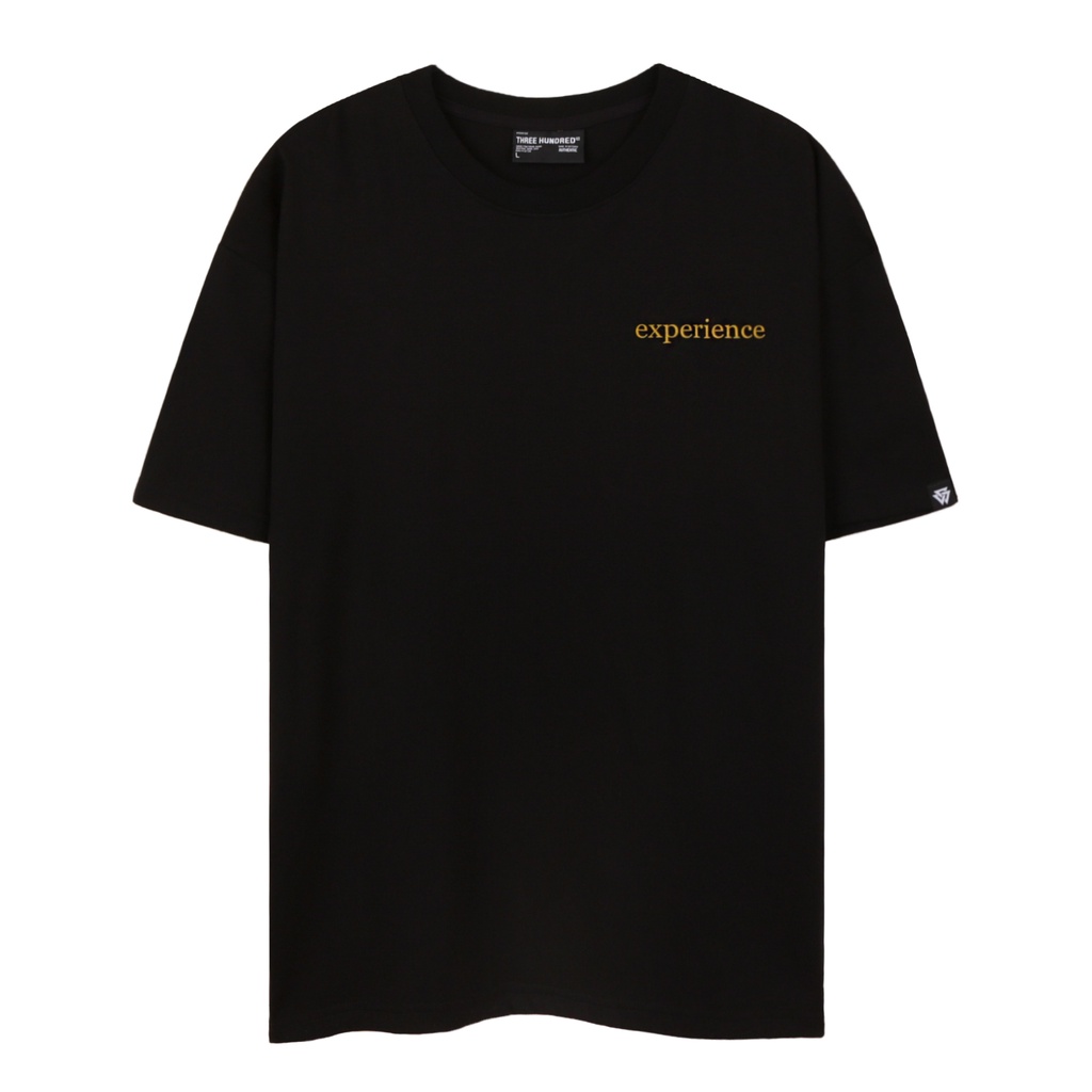 Áo Thun Đen In Chữ Experience Màu Cam Chất Liệu 100% Cotton Form Rộng Thoải Mái Unisex Nam Nữ
