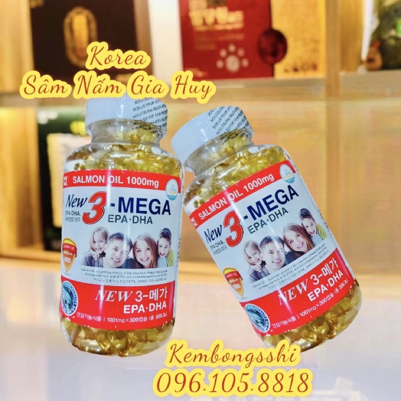 [HÀNG DATE MỚI] Dầu cá gia đình 3 mega bổ sung DHA, Hộp Đỏ 300 Viên (2300)