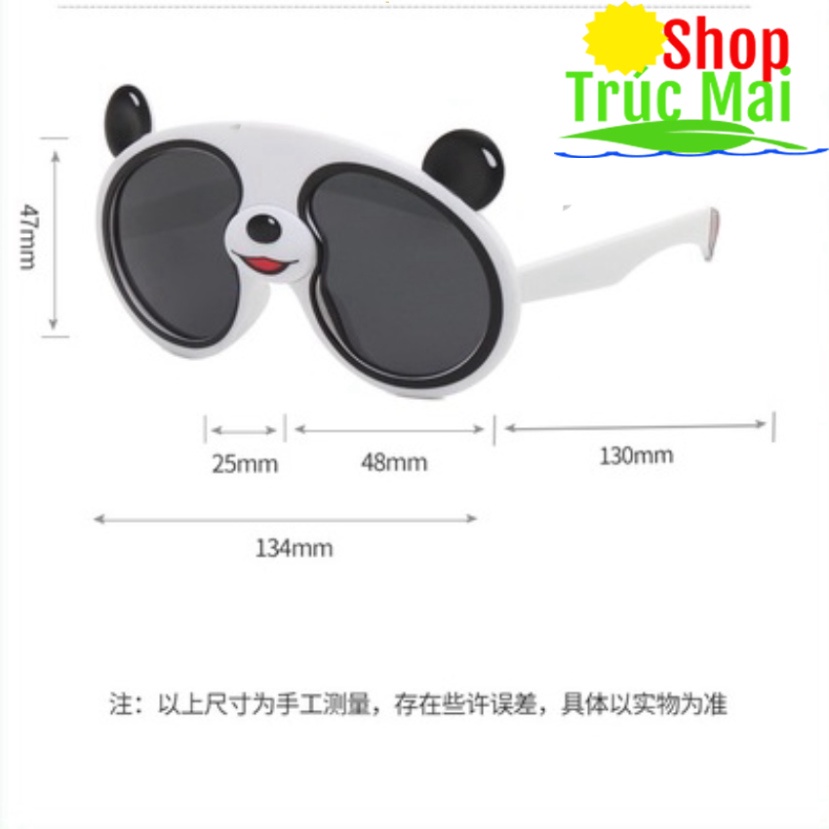 Kính Mát Chống tia hồng ngoại Hình panda đáng yêu kính gấu cho bé