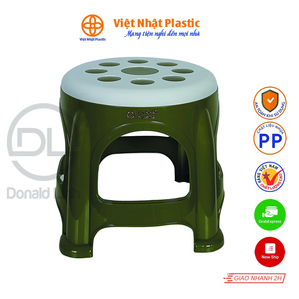 Ghế đẩu tròn hoa Việt Nhật Plastic 2065