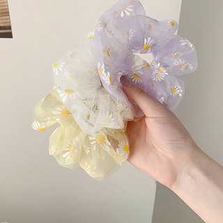 Vải ren lưới hoa cúc may scrunchies
