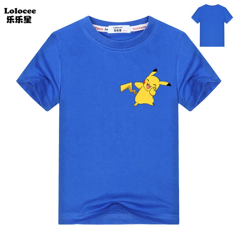 Áo Thun Tay Ngắn In Hình Pikachu Dễ Thương Cho Bé