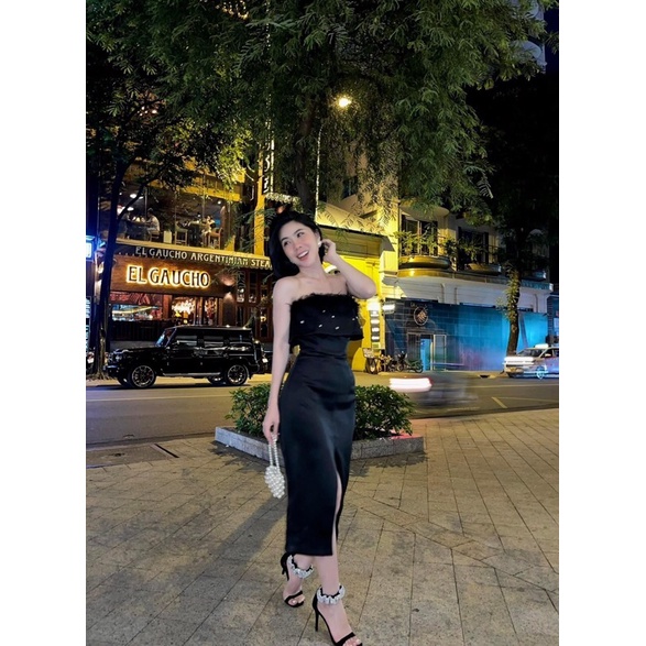 Đầm cup viền lông thỏ