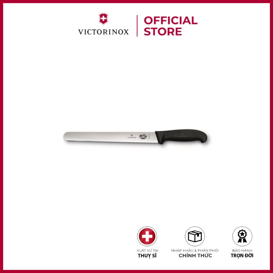 Dao Victorinox Victorinox 5.4233.25 cán đen, lưỡi răng cưa 25cm