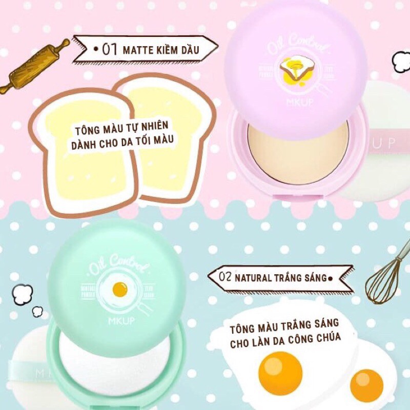 Phấn phủ kiềm dầu Mkup oil control