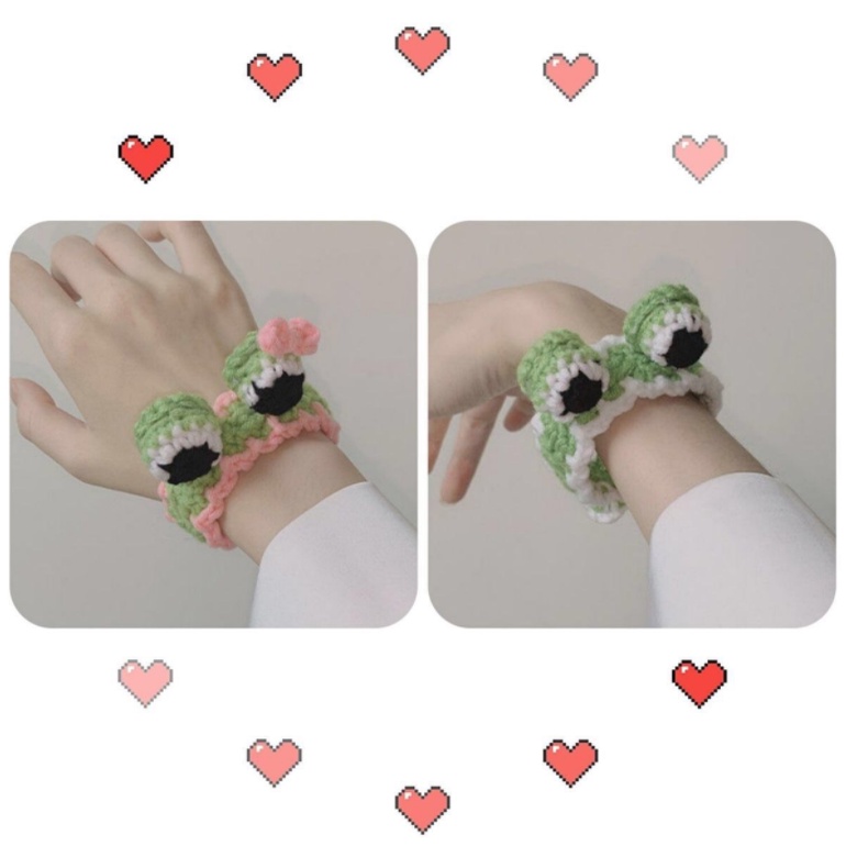 (KIQI-FASHION) COD Vòng đeo tay len dệt kim trang trí tai thỏ ếch gấu cà rốt đáng yêu phong cách Hàn Quốc thời trang dành cho nữ