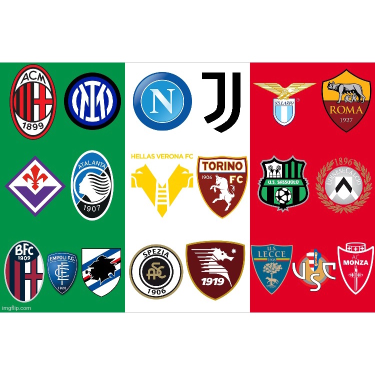 Bộ 22 Sticker hình dán decal Serie A mùa giải 2022-2023, decal Juventus, Inter, Ac Milan, hình dán bóng đá