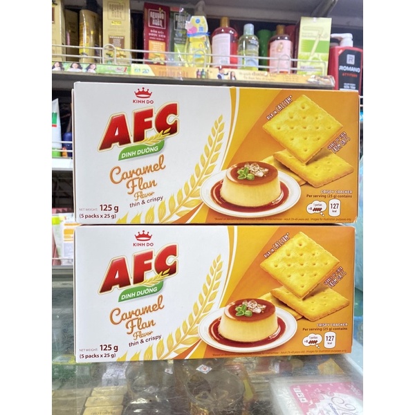 Hộp Bánh Dinh Dưỡng AFC Vị Caramel Flan Mỏng Giòn 125g