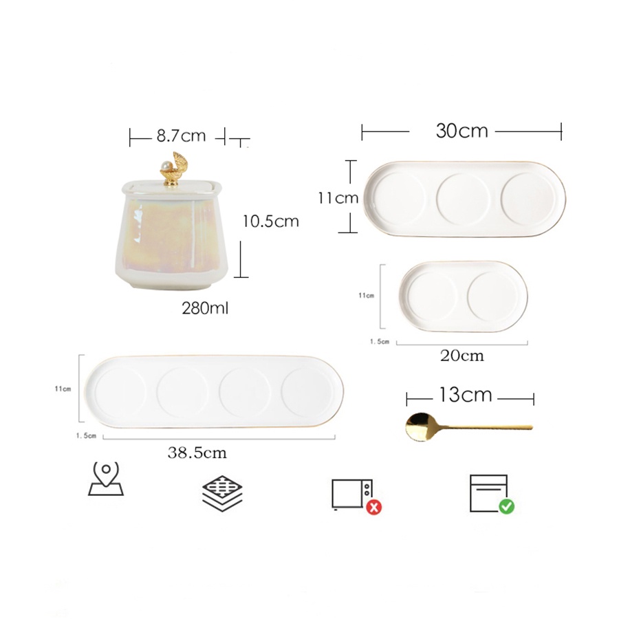 Set 3 lọ đựng gia vị Anna phong cách Bắc Âu bằng ceramic cao cấp