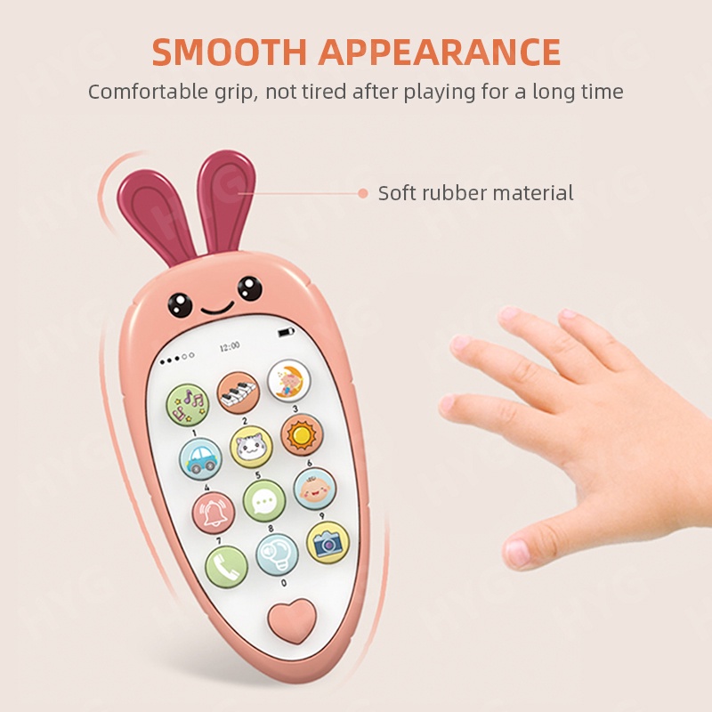 Điện Thoại Đồ Chơi HYG Toys Hình Củ Cải Phát Nhạc Vui Nhộn Cho Bé