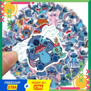 Bộ 50 miếng dán chống thấm nước hình Stitch cho ván trượt
