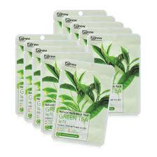 Bộ 10 miếng Đắp mặt nạ Trà Xanh Xóa Mụn Thâm, Dưỡng Trắng Da BENEW NATURAL HERB MASK PACK - GREEN TEA Hàn Quốc 22ml/Gói