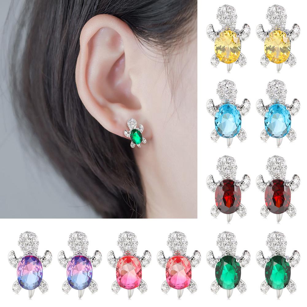 Bông Tai Hình Rùa Nhiều Màu Sắc Phong Cách Vintage Dành Cho Nữ