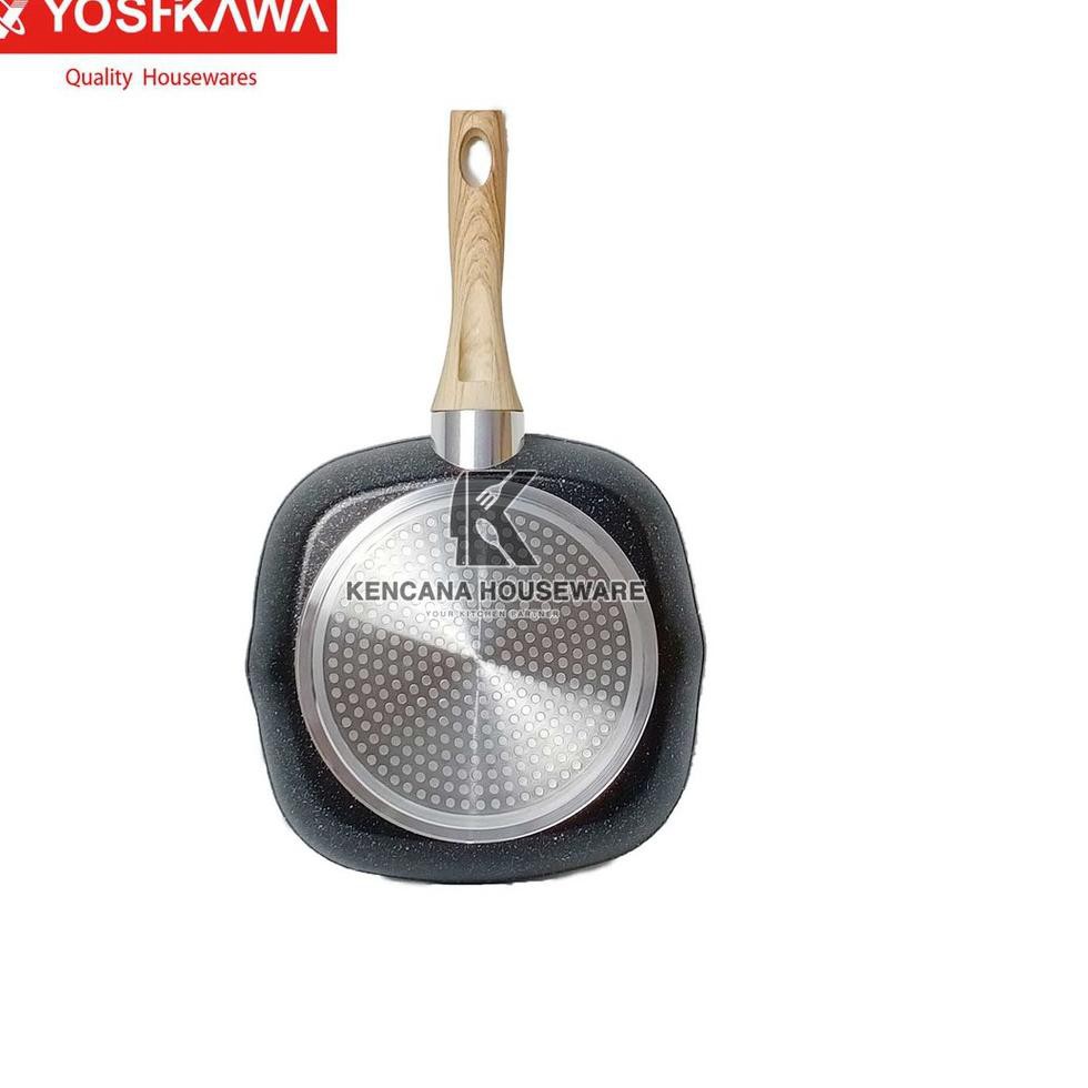 Vỉ Nướng Yoshikawa Teflon Họa Tiết Đá Hoa Cương Kích Thước 24 cm Mgk240