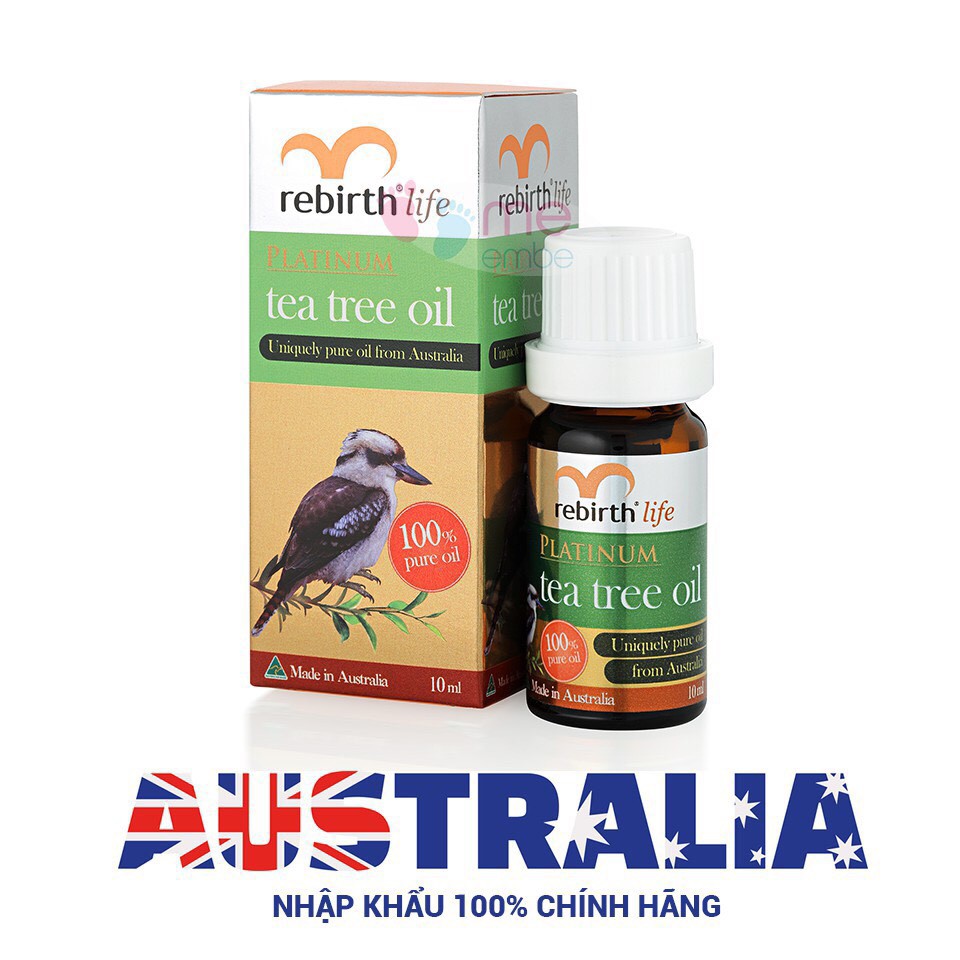 Tinh dầu giảm mụn tràm trà Rebirth Life Platium Tea Tree Oil 10ml RL23  [Nhập Khẩu Chính Hãng]