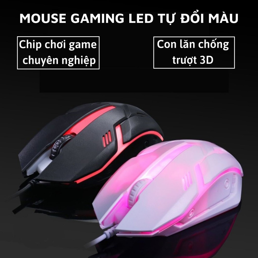 Chuột máy tính có dây Led C05 đèn 7 màu, Mouse Gaming Chơi Game, Dùng Văn Phòng Cực Tốt, Chuột Laptop - Memotop