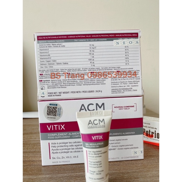 VITIX ACM REGULATING GEL 5ml - P0triolac - GEL BÔI NGĂN NGỪA BẠCH BIẾN