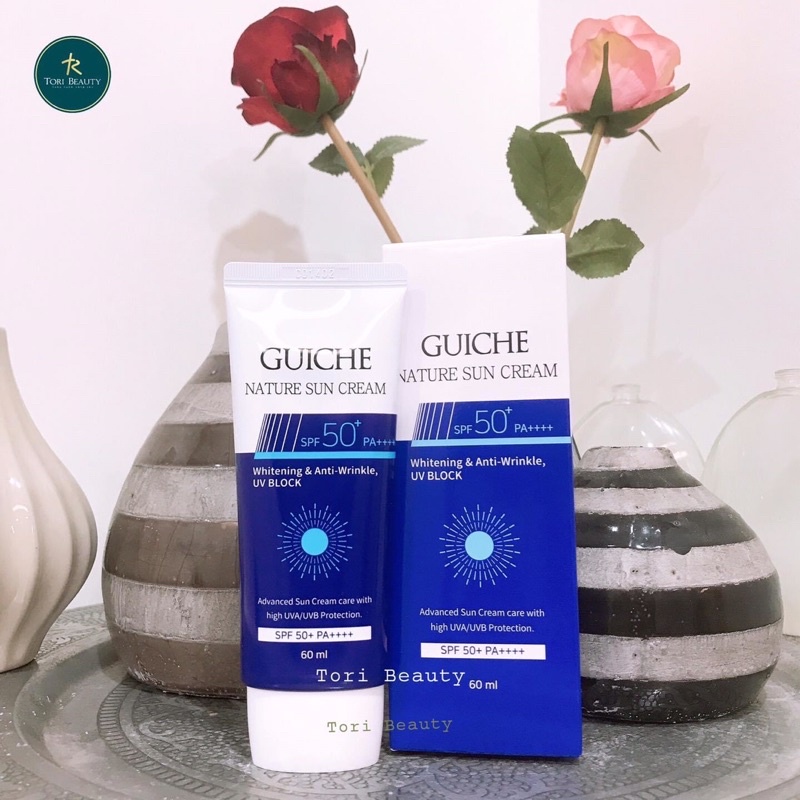 Kem chống nắng lên tông cho da dầu Guiche Nature Sun Cream Spf50+,Pa++++ 60ml