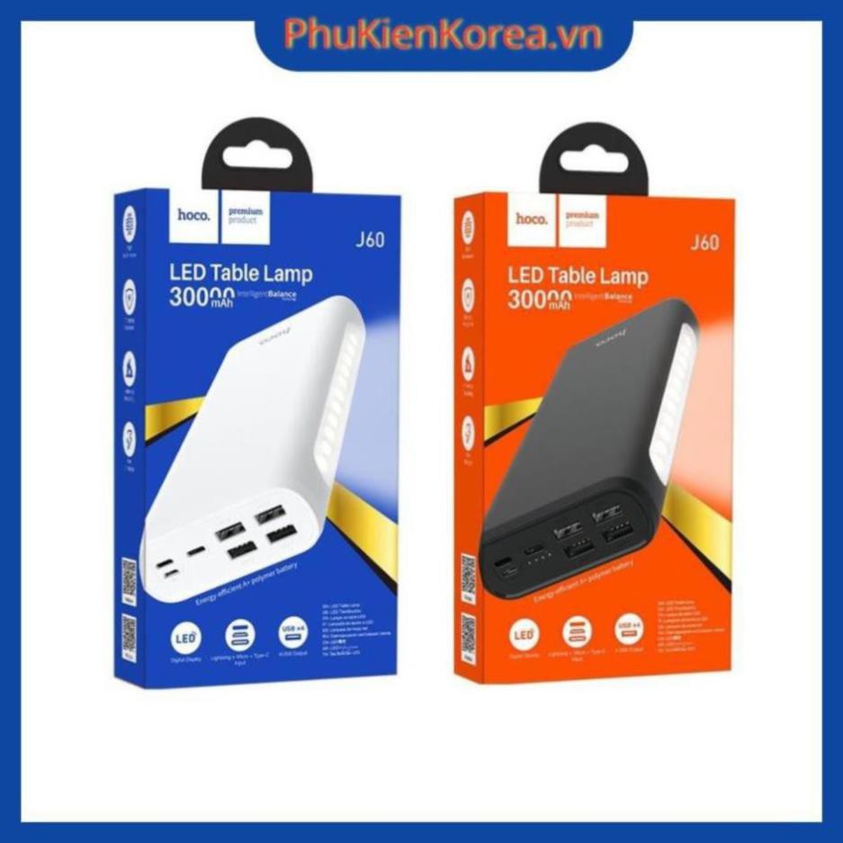 Sạc Dự Phòng 30000mAh Hoco J60 4 Cổng Có Đèn Chính Hãng Giá Tốt