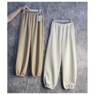 Quần jocgger nữ, quần bom chun, ống rộng , nỉ gân tăm hàng l1