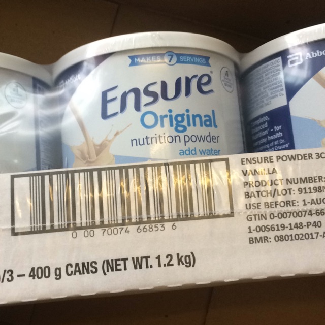 Sữa Ensure ORIGINAL Mỹ 400g Xuất xứ: Mỹ
