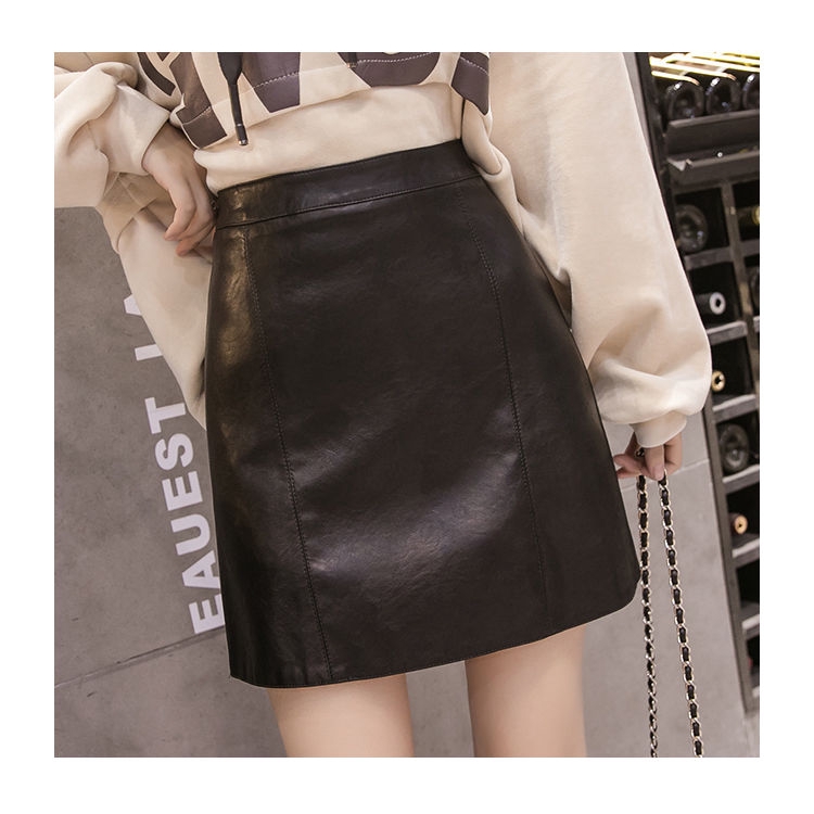 Chân váy da PU lưng cao thời trang mới | BigBuy360 - bigbuy360.vn