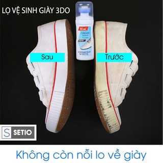 FREESHIP - Chai dung dịch vệ sinh giày sneaker, giày da, túi sách, có đầu bàn chải, tẩy trắng, xóa ố vàng 100ml