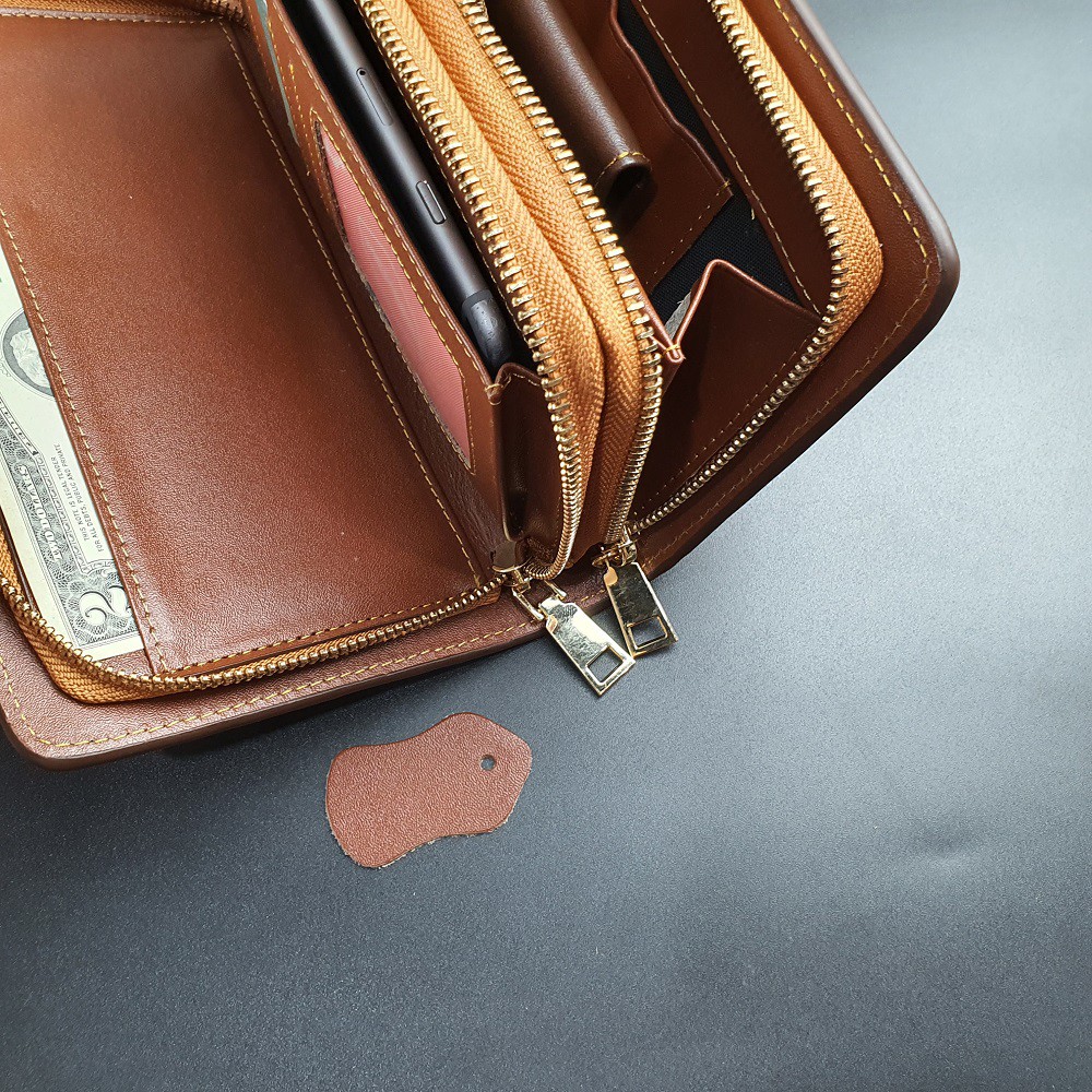 [Da thật] Ví Da Nam Cầm Tay  Clutch, Ví Công Sở, Da Trơn 2 Ngăn Khóa – CL124 - Bảo Hành 3 Năm | BigBuy360 - bigbuy360.vn