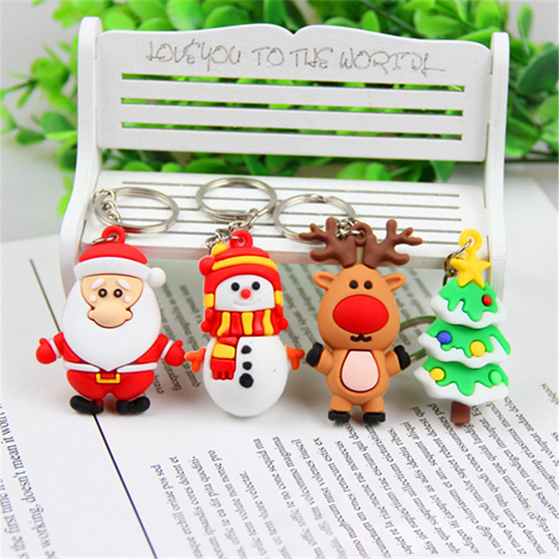 Móc khóa Silicon Pvc hình cây thông giáng sinh sáng tạo cho PS1003