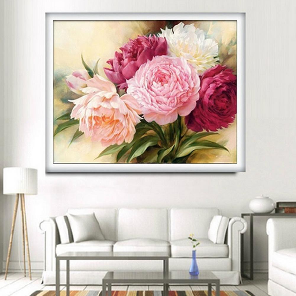 5D Full Drill Diamond Peony Painting Embroidery DIY Cross Stitch Home Decor