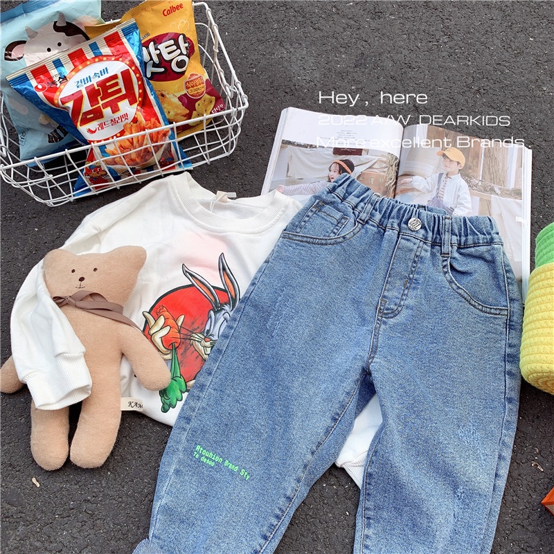 Quần jeans bé gái loại đẹp có co giãn Quần bò bé gái kunkid