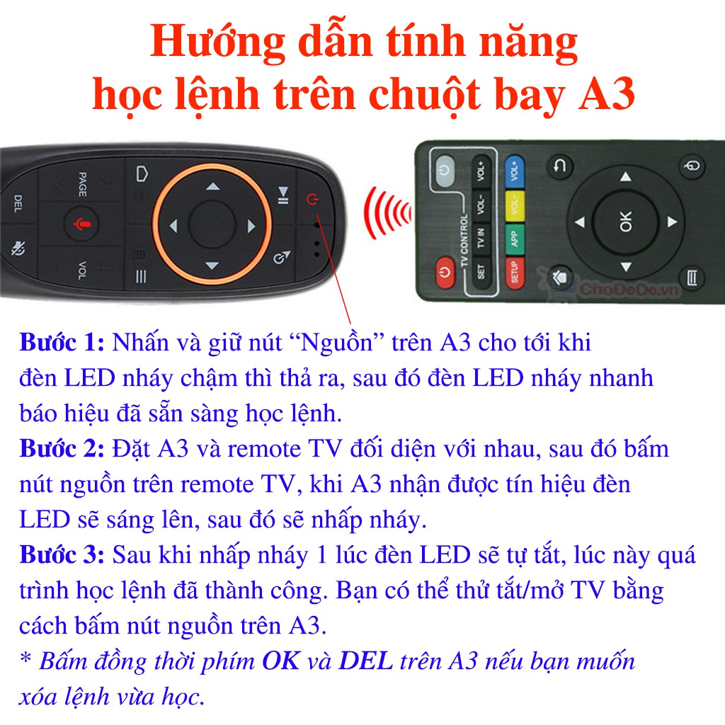 Điều khiển tìm kiếm giọng nói đa năng A3 Voice 1 chạm trên Android Box G10S, G20S