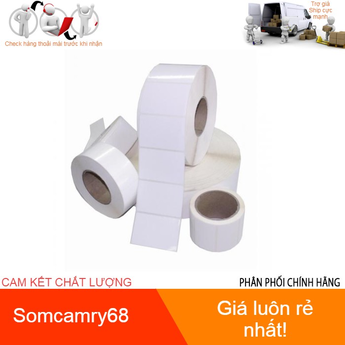 Giấy in mã vạch nhiệt 50x30 mm cuộn 30m