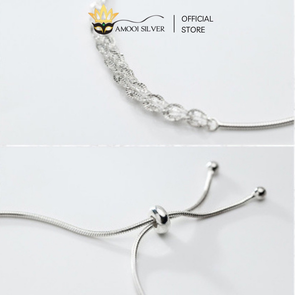 Lắc Tay Bạc S925 Dây Rút Đuôi Phụng Đính Đá Cao Cấp - Amooi Silver AT32