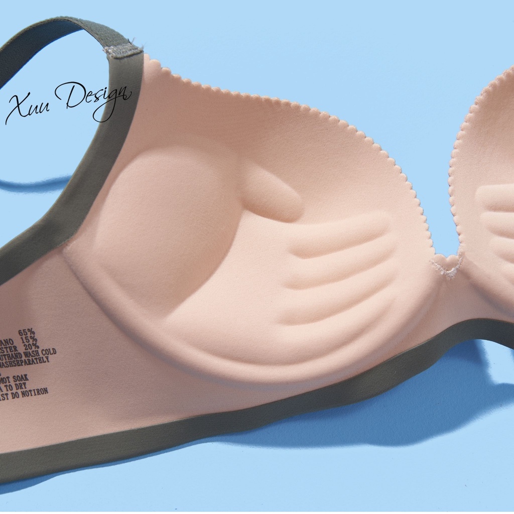 Áo ngực nữ đúc su không gọng XUU đệm vừa hình bàn tay nâng ngực AV21