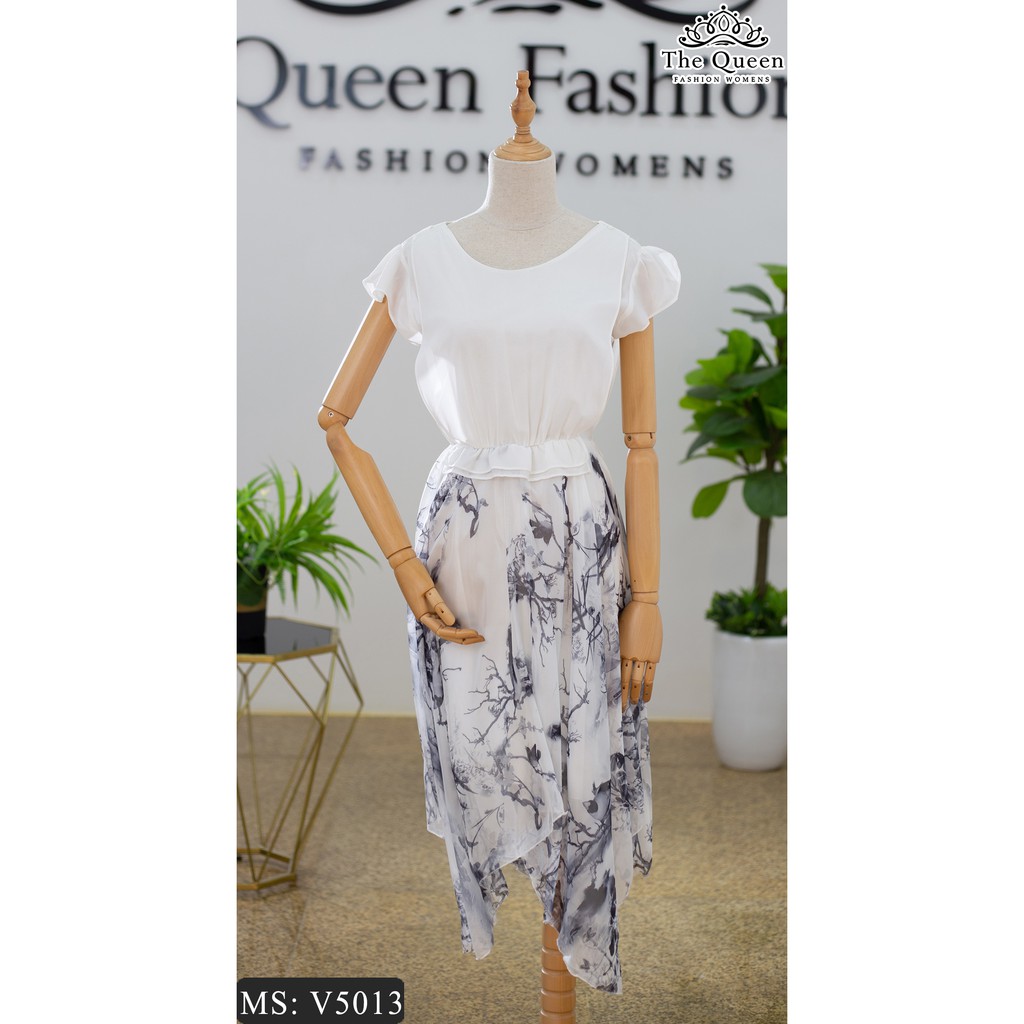 VÁY THIẾT KẾ V5013 dáng xòe sát nách, phần váy có họa tiết siêu đẹp - The Queen Fashion - Có hình chụp thật của sản phẩm | BigBuy360 - bigbuy360.vn