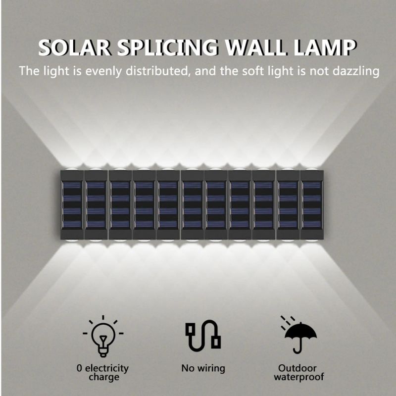 Đèn Led Gắn Tường Sử Dụng Năng Lượng Mặt Trời Chống Nước Trang Trí Nhà Cửa/Sân Vườn