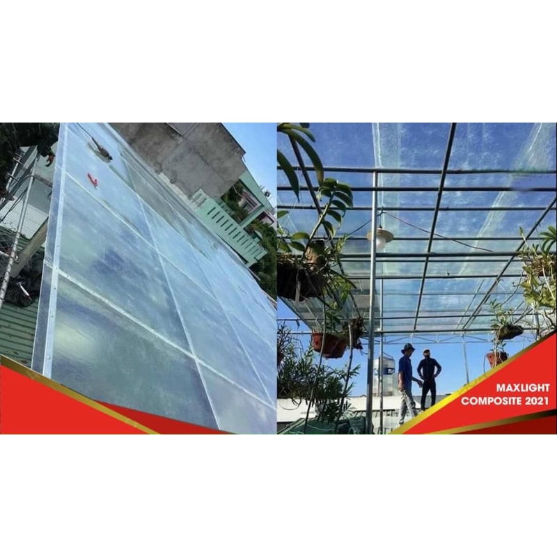Nhựa phẳng pvc dày 1mm 1m2 x 0.5m làm mái che