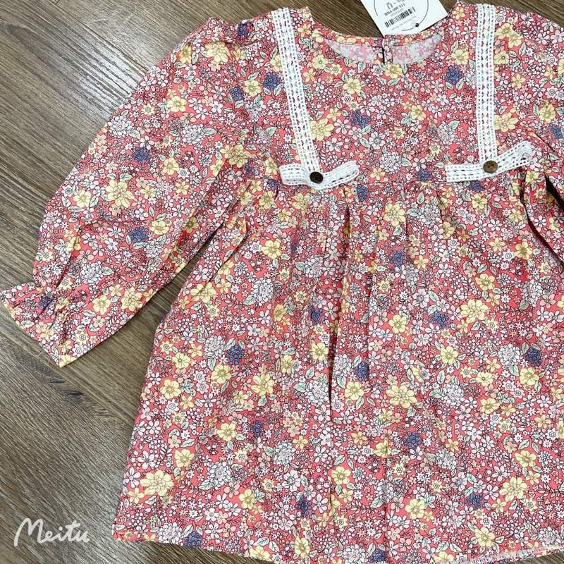 Váy công chúa, thô hoa nhí đỏ